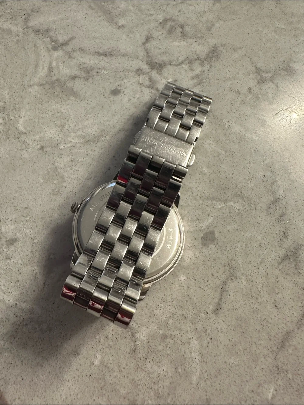 Michael Kors Silver Crystal-Trim Stainless Steel Watch
